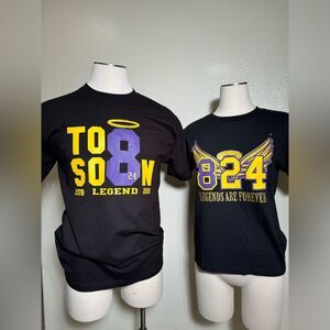 KOBE BRYANT TRIBUTE T SHIRTS YELLOW PURPLE GIANNA BRYANT COTTON